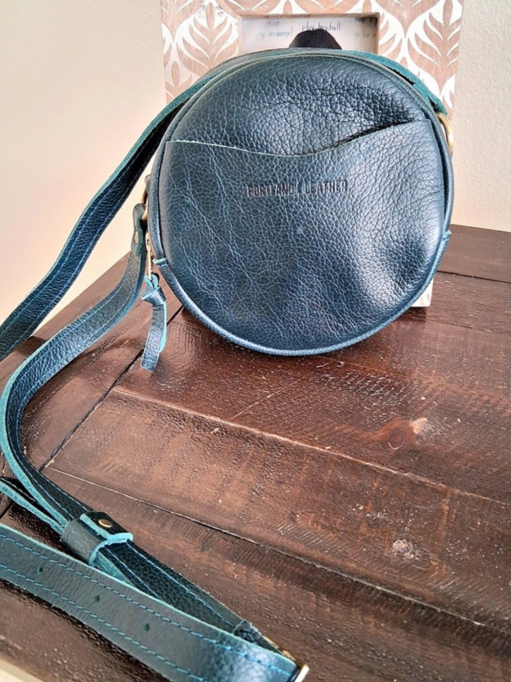 Portland Leather Goods Circle Crossbody Bag 65Green